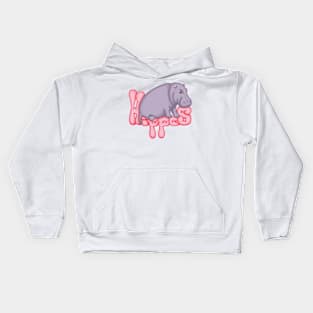 Squashy Hippo - Cerise Kids Hoodie